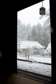 neige par la porte